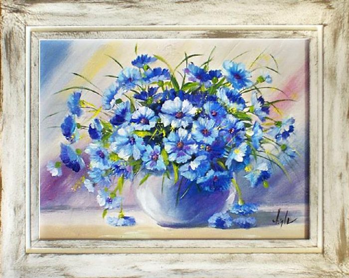 Ölgemälde Blumen Pflanzen Bild Bilder Gemälde Ölbilder Ölbild Mit Rahmen G15937