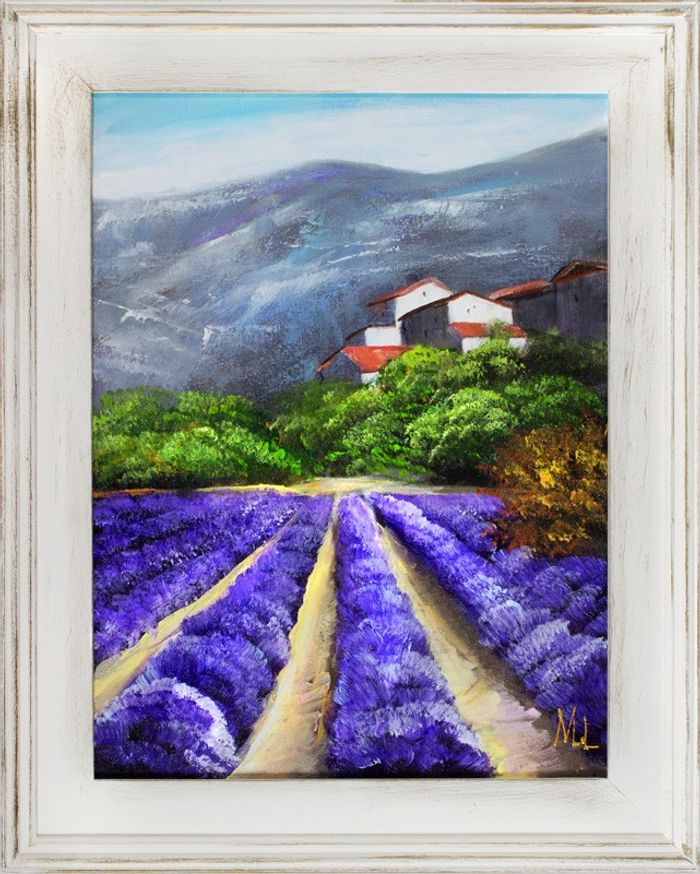 Lavendel Blumen Pflanzen Bild Bilder Gemälde Ölbilder Ölbild Mit Rahmen G16307