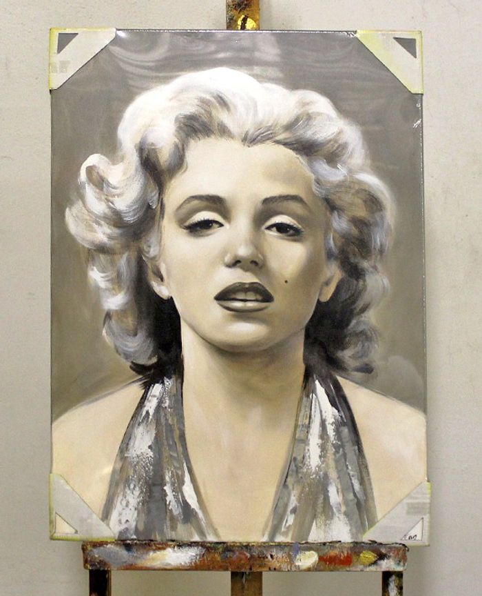 Marilyn Monroe Malerei Leinwand Handarbeit Rahmen Öl Gemälde Bilder G95852