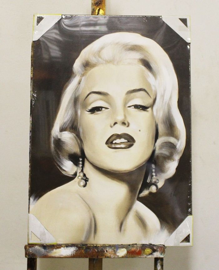 Marilyn Monroe Malerei Leinwand Handarbeit Rahmen Öl Gemälde Bilder G95855