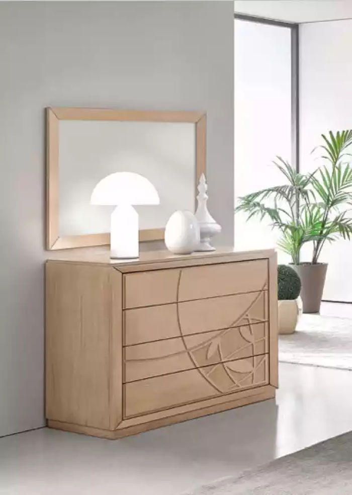 Möbel Stil 2tlg Set Kommode mit Spiegel Luxus Holz Italienische Möbel