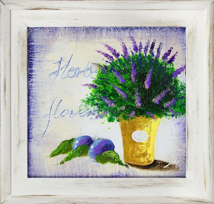 Lavendel Blumen Ölgemälde Bild Bilder Gemälde Ölbilder Ölbild Mit Rahmen G16393