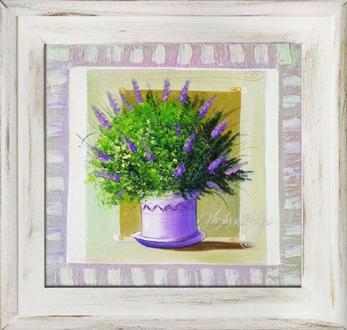 Lavendel Blumen Ölgemälde Bild Bilder Gemälde Ölbilder Ölbild Mit Rahmen G16413