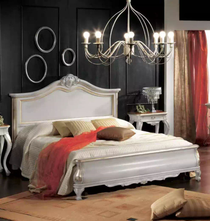 Weiße Schlafzimmer Möbel 2x Nachttische Schminktisch Modernes Bett 4tlg