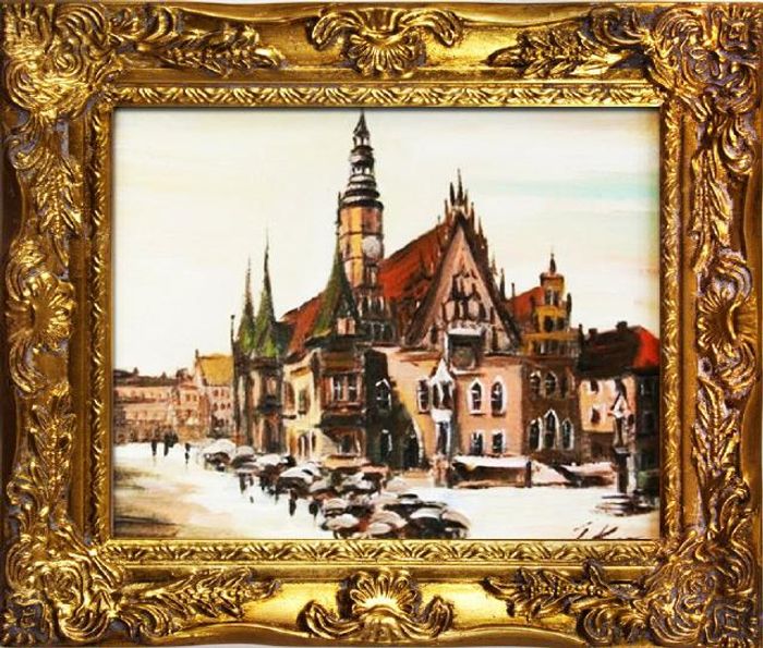 Ölbild Ölbilder Bilder Bild Gemälde Ölgemälde Städte Handarbeit "Breslau" G01339