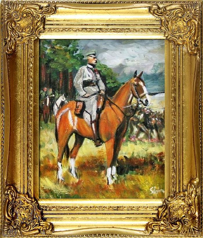Gemälde Ölbild Bild Ölbilder Rahmen Barock Pferd Militär Bilder Kossakowie 01562