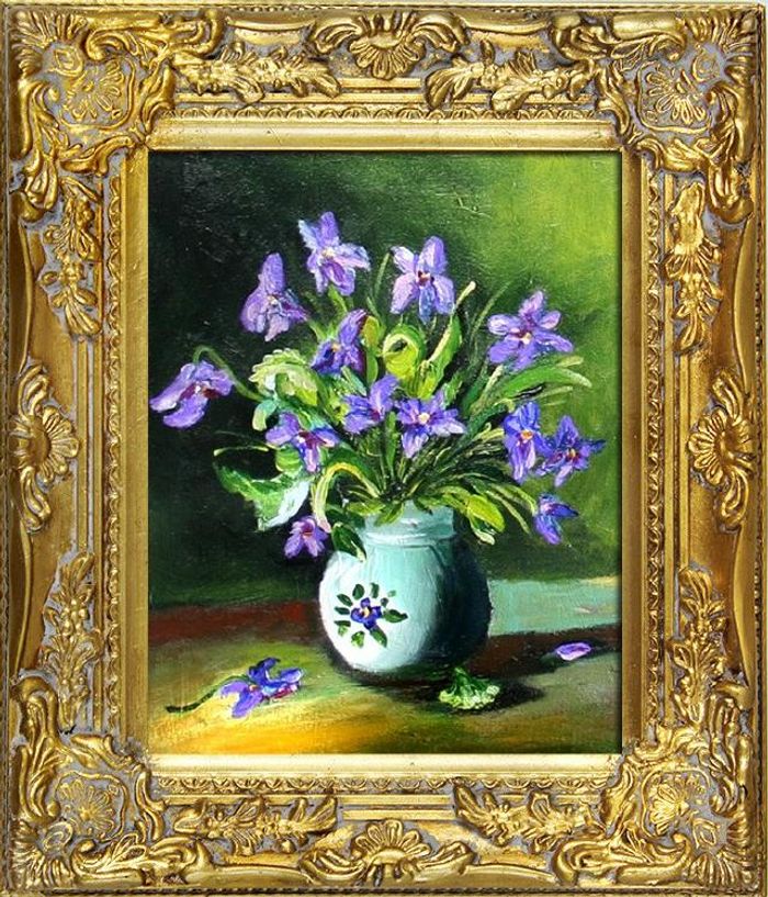 Ölgemälde Blumen Pflanzen Bild Bilder Gemälde Ölbilder Ölbild Mit Rahmen G05882