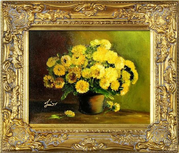 Ölgemälde Blumen Pflanzen Bild Bilder Gemälde Ölbilder Ölbild Mit Rahmen G05931