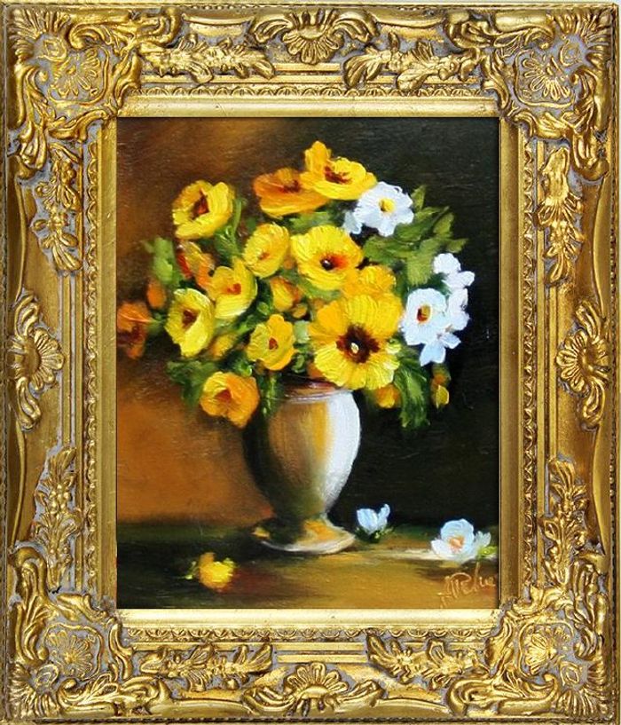 Ölgemälde Blumen Pflanzen Bild Bilder Gemälde Ölbilder Ölbild Mit Rahmen G06031