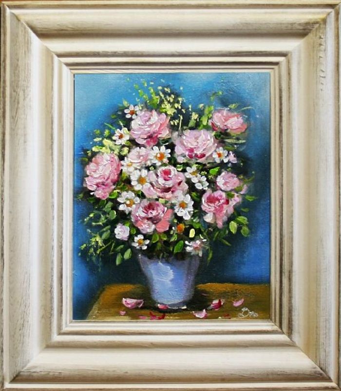 Ölgemälde Blumen Pflanzen Bild Bilder Gemälde Ölbilder Ölbild Mit Rahmen G06372