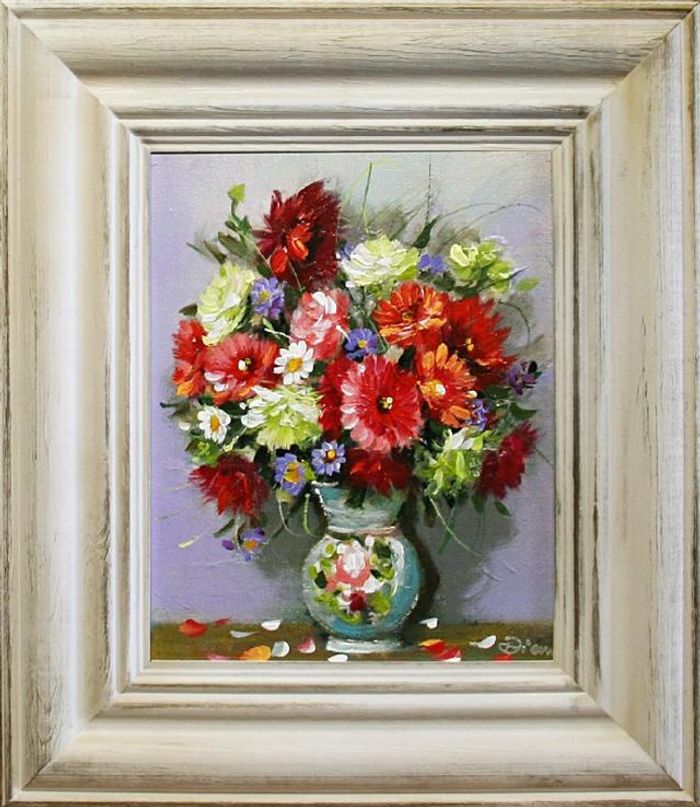 Ölgemälde Blumen Pflanzen Bild Bilder Gemälde Ölbilder Ölbild Mit Rahmen G06373