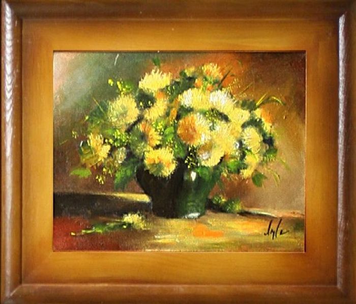 Pflanzen Blumen Ölgemälde Bild Bilder Gemälde Ölbilder Ölbild Mit Rahmen G15375