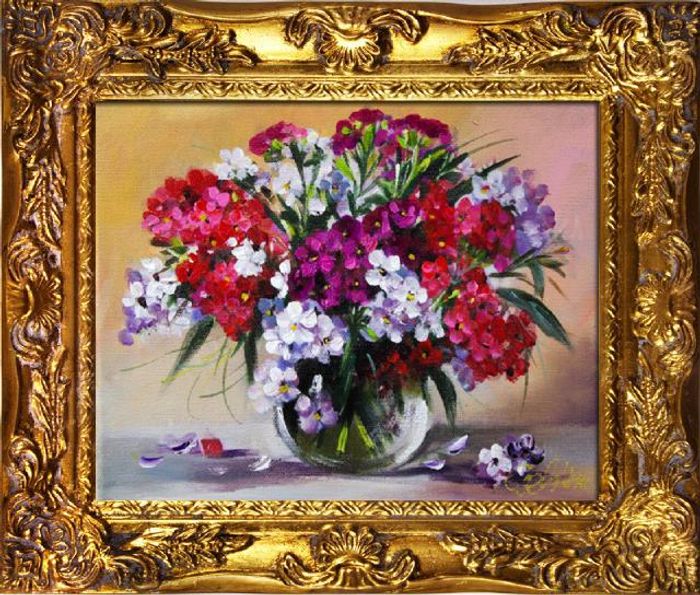 Ölgemälde Blumen Pflanzen Bild Bilder Gemälde Ölbilder Ölbild Mit Rahmen G16183