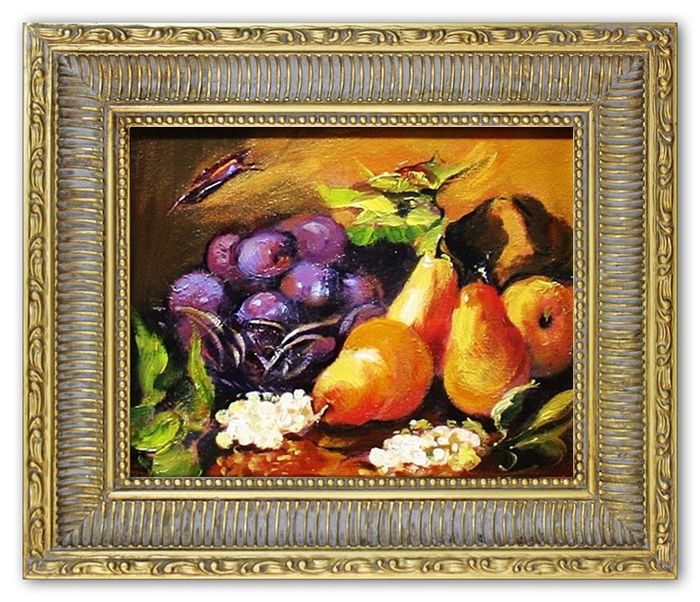 Gemälde "Obst " Handarbeit Ölbild Bild Ölbilder Rahmen Bilder G03372