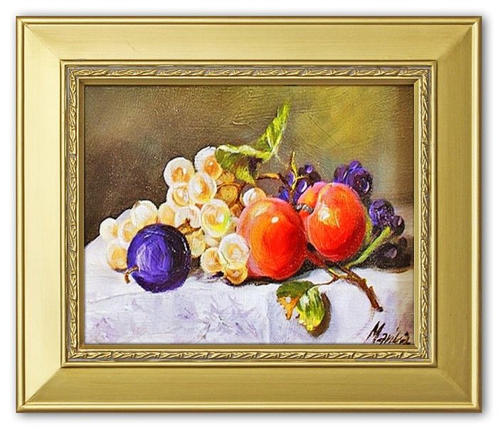 Gemälde "Obst " Handarbeit Ölbild Bild Ölbilder Rahmen Bilder G03394