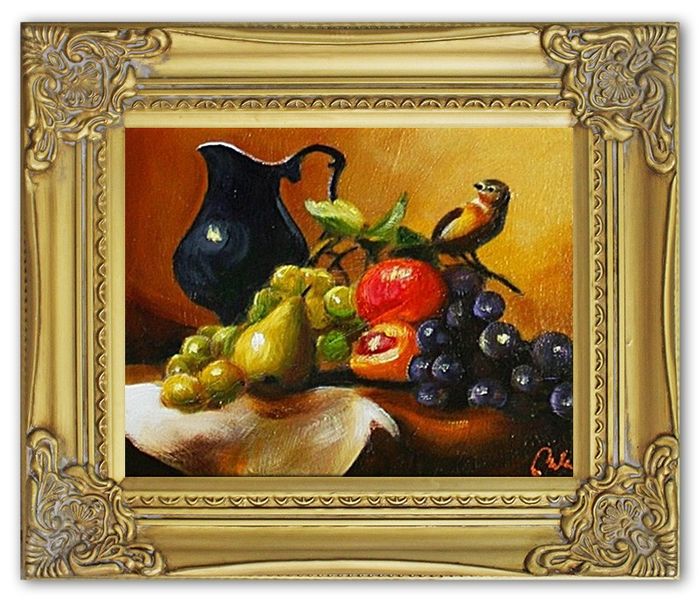 Gemälde "Obst " Handarbeit Ölbild Bild Ölbilder Rahmen Bilder G05947