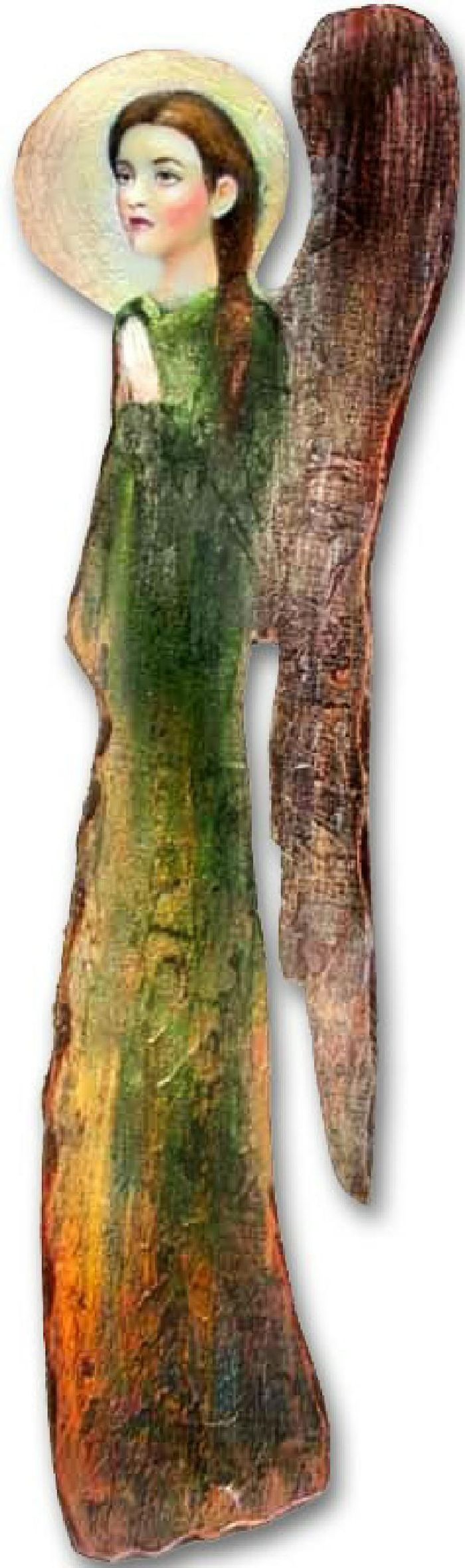 Wand Statue mit Öl bemalt Engel Figur Echte Wandbild Bild Bilder Ölbilder G06305