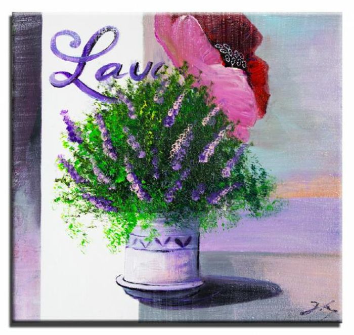 Lavendel Blumen Ölgemälde Bild Bilder Gemälde Ölbilder Ölbild Keilrahmen G16406