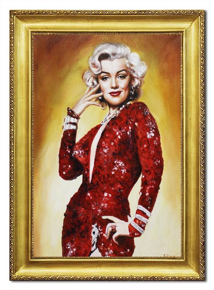 Ölbild Ölbilder Gemälde Bilder Bild Handgemalt Öl Rahmen Marilyn Monroe 96517