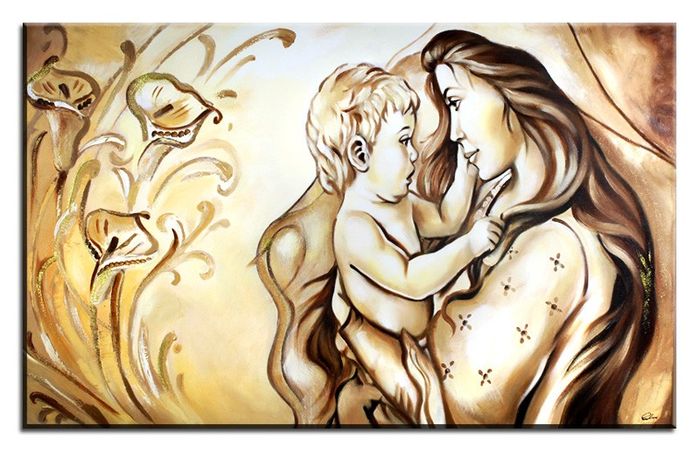 Religion Maria Handarbeit Ölbild Bild Ölbilder Rahmen Bilder G16849