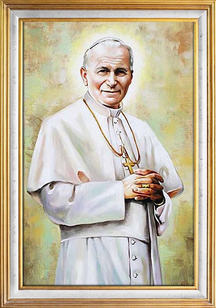 Religion Papst Johannes Paul 2 Handarbeit Ölbild Ölbilder Rahmen Bilder G93972
