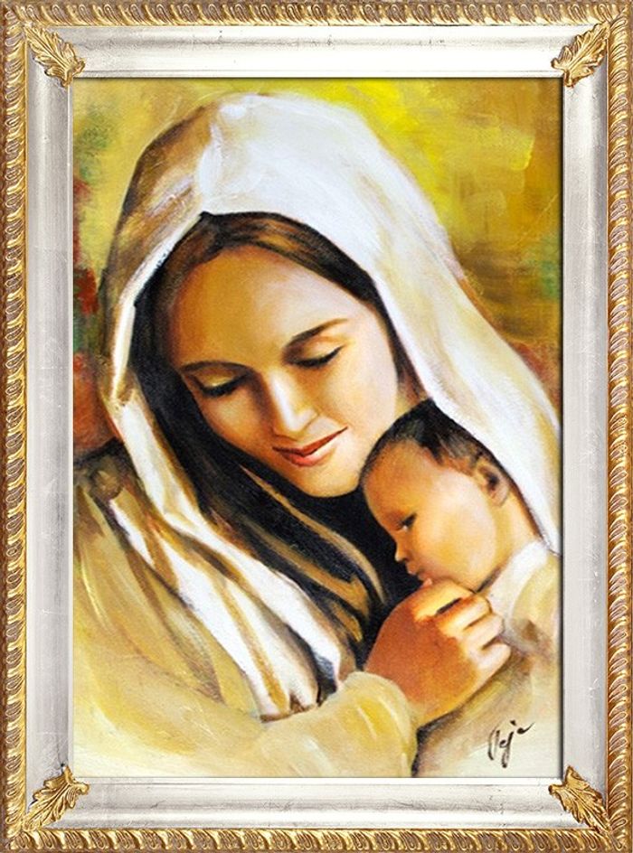 Religion Maria Handarbeit Ölbild Bild Ölbilder Rahmen Bilder G93985