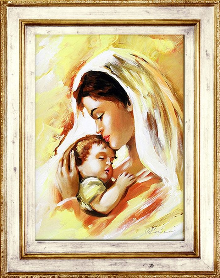 Religion Maria Handarbeit Ölbild Bild Ölbilder Rahmen Bilder G93990