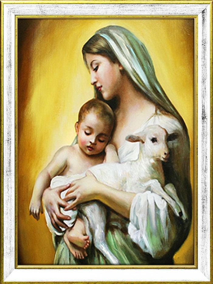 Religion Maria Handarbeit Ölbild Bild Ölbilder Rahmen Bilder G94002