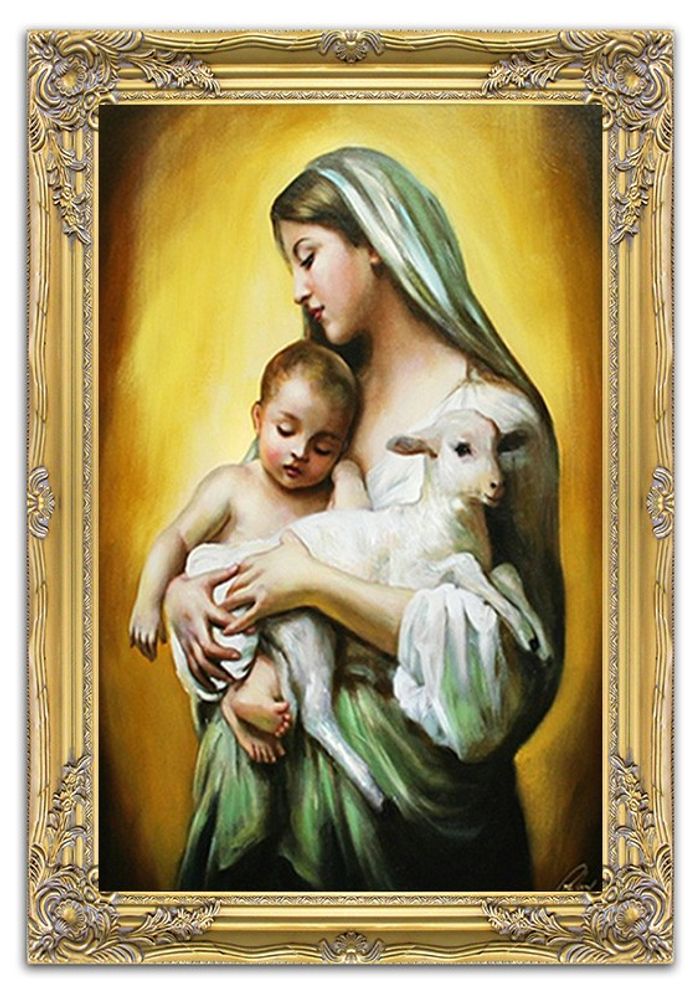 Religion Maria Handarbeit Ölbild Bild Ölbilder Rahmen Bilder G94007