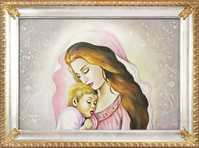 Religion Maria Handarbeit Ölbild Bild Ölbilder Rahmen Bilder G94133