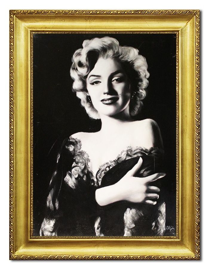 Ölbild Ölbilder Gemälde Bilder Bild Rahmen Öl Marilyn Monroe Portrait G96361