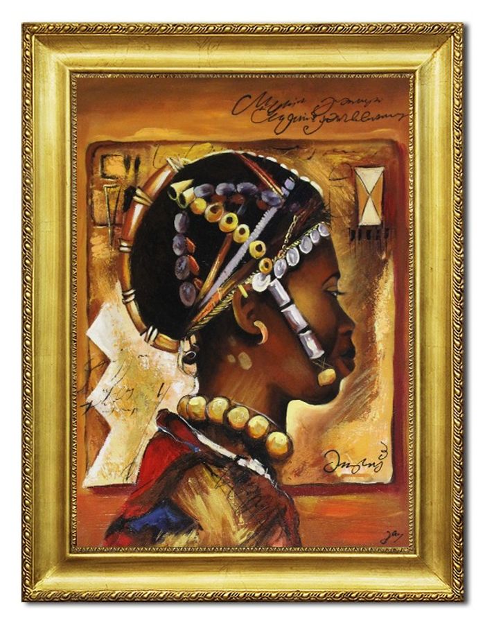 Afrika Bild Ölbild Bilder Gemälde Direkt vom Künstler Lein Kunstwerk G96454