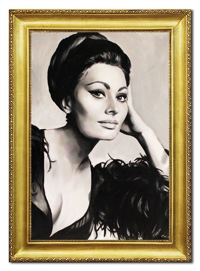 Ölbild Ölbilder Gemälde Bilder Bild Handgemalt Öl Rahmen Sophia Loren 96510
