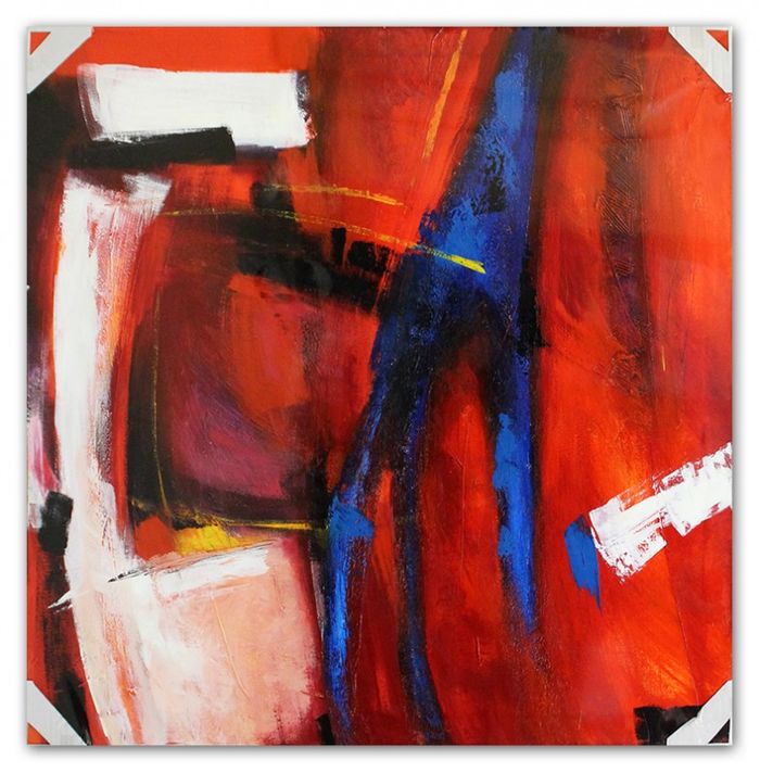 ÖLBILD ÖLGEMÄLDE ABSTRAKTE KUNST ABSTRAKT GEMÄLDE MIT RAHMEN 90X90 CM Ölbilder