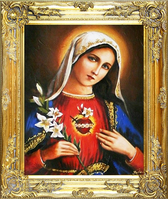 Religion Maria Handarbeit Ölbild Bild Ölbilder Rahmen Bilder G02523