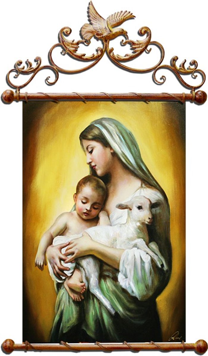 Religion Maria Handarbeit Ölbild Bild Ölbilder Rahmen Bilder G02672