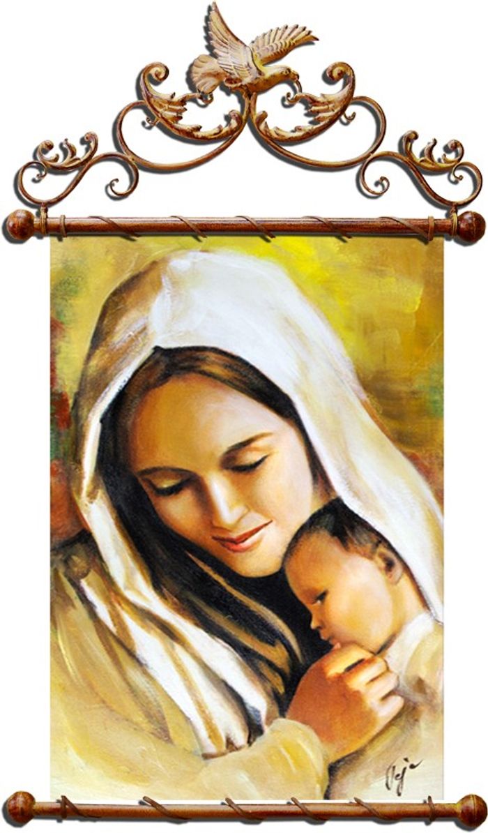 Religion Maria Handarbeit Ölbild Bild Ölbilder Rahmen Bilder G03255