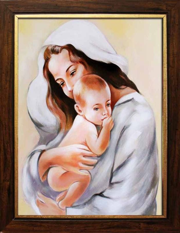 Religion Maria Handarbeit Ölbild Bild Ölbilder Rahmen Bilder G06294