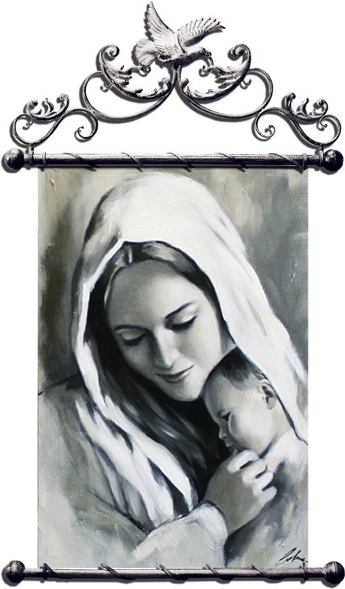 Religion Maria Handarbeit Ölbild Bild Ölbilder Rahmen Bilder G16522