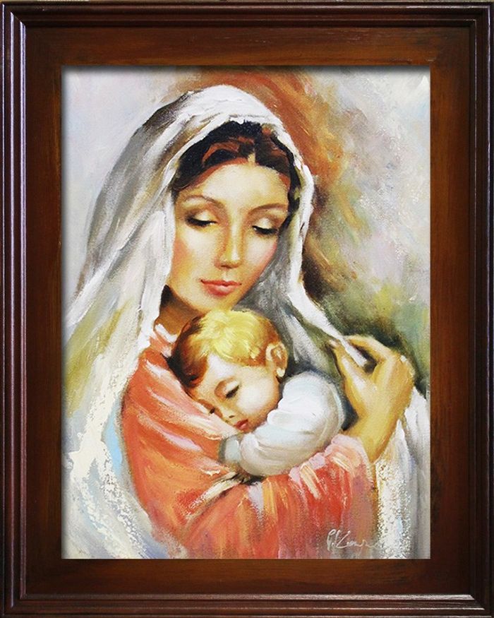 Religion Maria Handarbeit Ölbild Bild Ölbilder Rahmen Bilder G93602