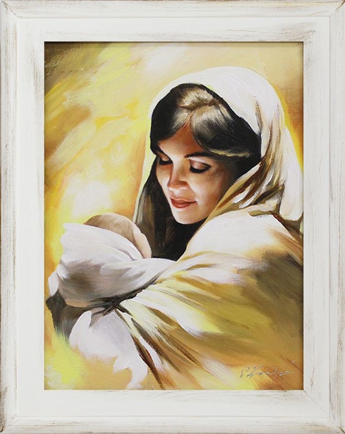 Religion Maria Handarbeit Ölbild Bild Ölbilder Rahmen Bilder G93606