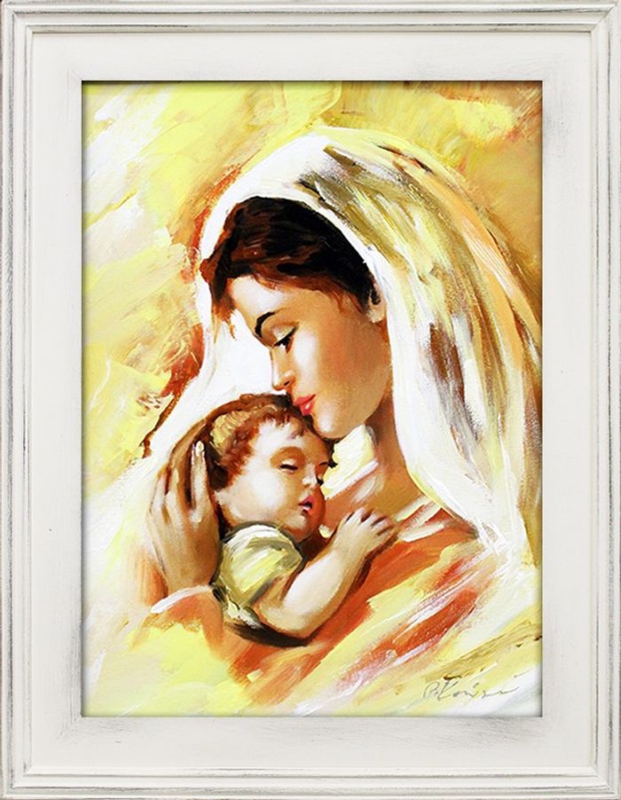 Religion Maria Handarbeit Ölbild Bild Ölbilder Rahmen Bilder G93607