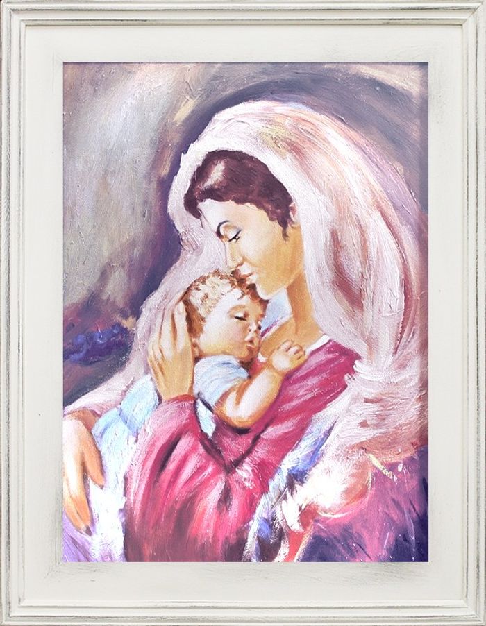 Religion Maria Handarbeit Ölbild Bild Ölbilder Rahmen Bilder G93875