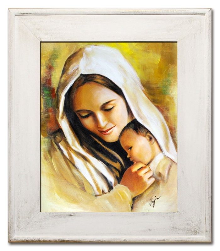 Religion Maria Handarbeit Ölbild Bild Ölbilder Rahmen Bilder G95026