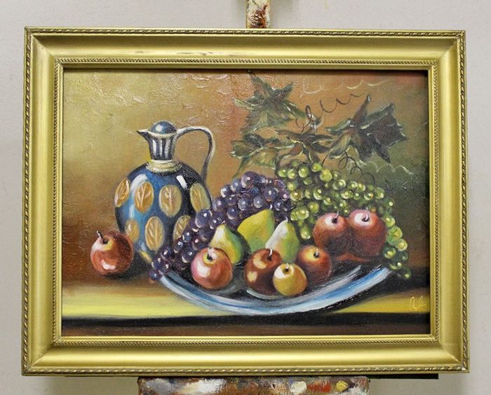 Gemälde Obst Handarbeit Ölbild Bild Ölbilder Rahmen Bilder G95807