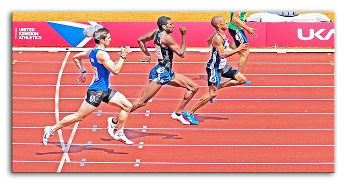 Sport Stadtion Rennen Stafel Bahn Bild Bilder Gemälde Nuu G93524