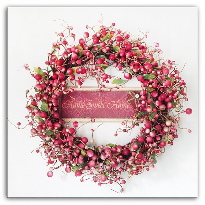 Bild auf Leinwand Wandbild Leinwandbild Blumenkranz Kunstdruck G95209
