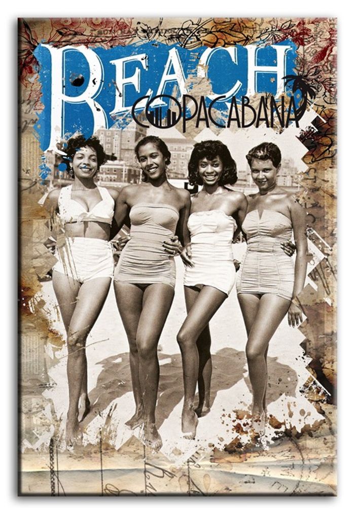 Bild Bilder Gemälde Druck Kunstdruck Polster Kultur Abstrakt Beach Copacabana
