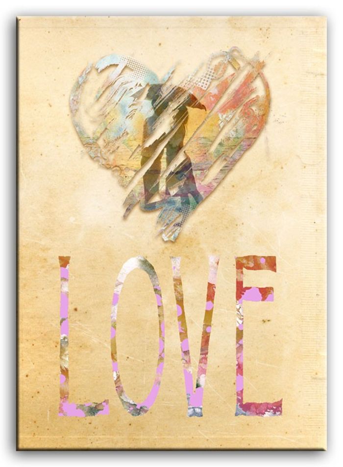 50er Druck Bild Bilder Love Gemälde Kunst Abstrakt Retro G93193