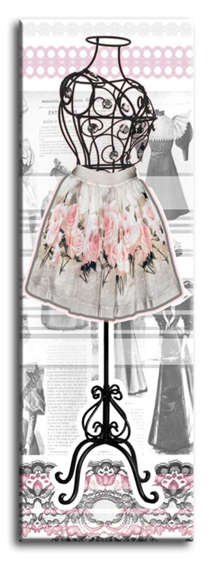 Kleid Bild Bilder Gemälde PARIS EUA DE COLOGNE Abstrakt Stil 20er Neu G93348